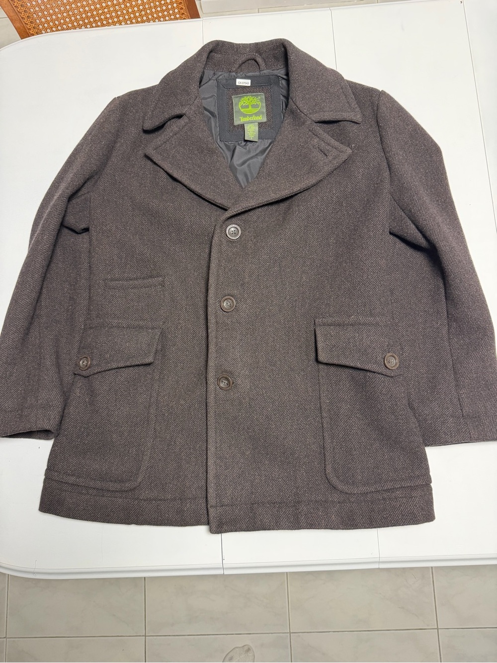 Timberland Wool Peacoat with Notch Lapel